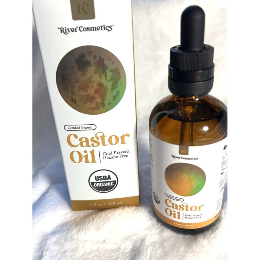 River Cosmetics Certified Organic Castor Oil 4oz • Cold‑Pressed • Hexane‑Free •